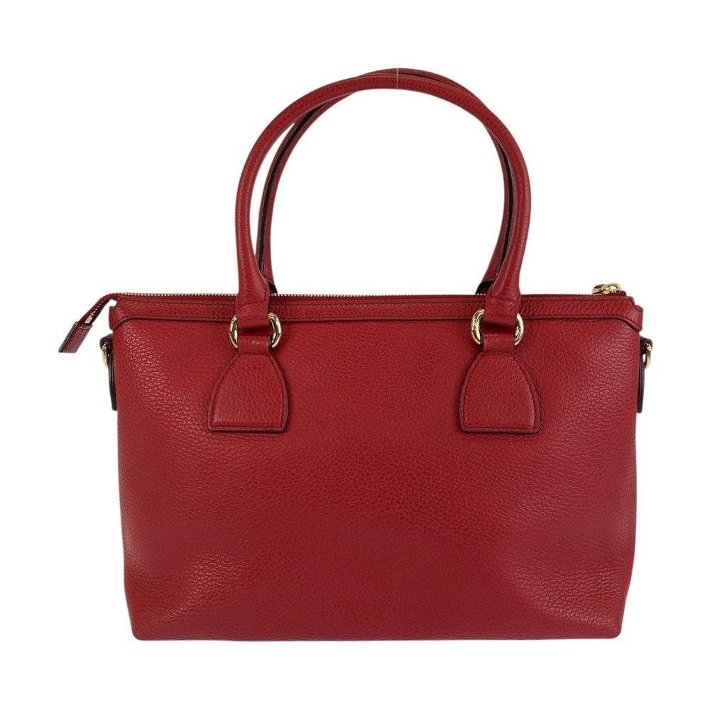 GUCCI Interlocking Red Leather Tote Bag Shoulder - Picture 3 of 10